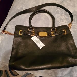 Michael Kors Hamilton Leather and Rose Gold Purse